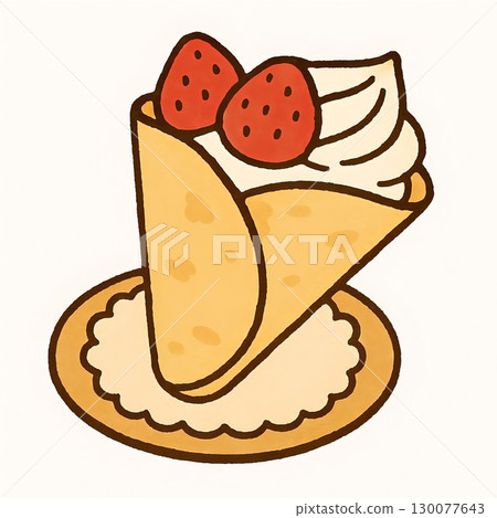 時尚盤子上的可麗餅甜點插圖 時尚盤子上的可麗餅甜點插圖 130077643