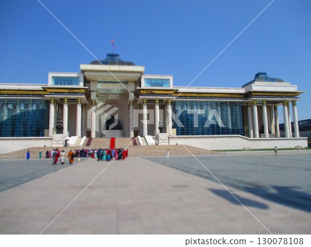 Mongolia, Ulaanbaatar, Sukhbaatar Square, diorama style Mongolia, Ulaanbaatar, Sukhbaatar Square, diorama style 130078108