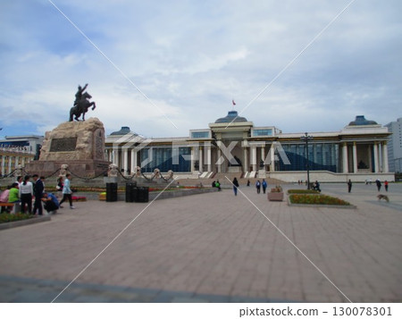 Mongolia, Ulaanbaatar, Sukhbaatar Square, diorama style Mongolia, Ulaanbaatar, Sukhbaatar Square, diorama style 130078301