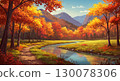 A fantastic autumn stream 130078306