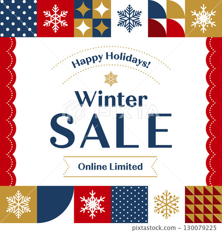 廣告模板/雪花瓷磚圖案框架（多色）（方形） 130079225