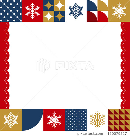 雪花瓷磚圖案框架/背景材質（多色）（方形） 130079227