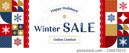 廣告模板/雪花瓷磚圖案框架（多色）（橫向橫幅） 130079231