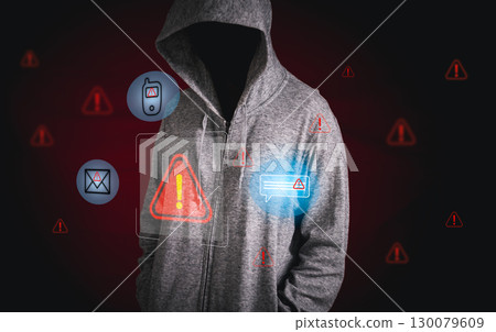 Concept of cyberattack is illustrated by hand reaching toward digital red alert icons, symbolizing system hacks, data breaches, financial threats, identity theft-highlighting high risk in tech space. Concept of cyberattack is illustrated by hand reaching toward digital red alert icons, symbolizing system hacks, data breaches, financial threats, identity theft-highlighting high risk in tech space. 130079609