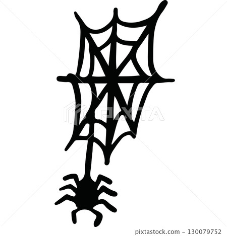 Hand drawn Halloween illustration of spider and spider web for decoration, Halloween costume, cartoon character, comic, mascot, sticker, icon, brooch, print, standee, trick or treat, animal Hand drawn Halloween illustration of spider and spider web for decoration, Halloween costume, cartoon character, comic, mascot, sticker, icon, brooch, print, standee, trick or treat, animal 130079752