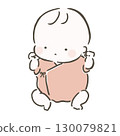 可愛的新生嬰兒插圖 130079821