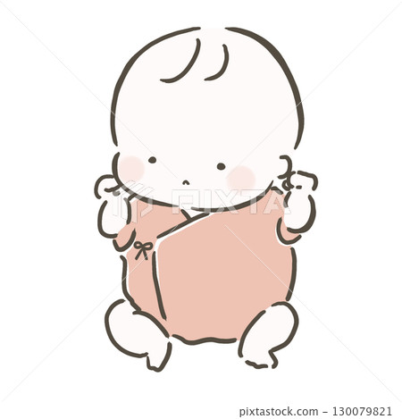 可愛的新生嬰兒插圖 可愛的新生嬰兒插圖 130079821