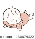 嬰兒趴著爬行的插圖 130079822