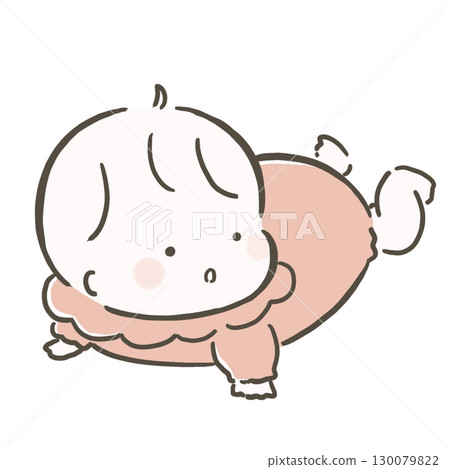 嬰兒趴著爬行的插圖 130079822