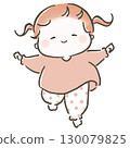 一個女孩跑來跑去的插圖 130079825