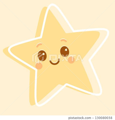 flat icon on background yellow background star 130080038
