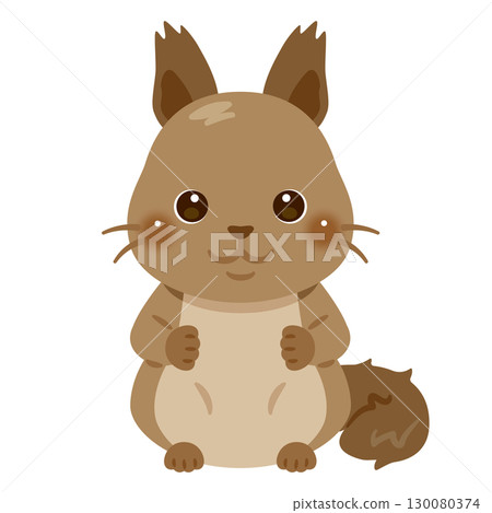 坐著的北海道松鼠的插圖 130080374