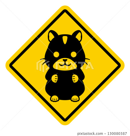 Hamster warning sign illustration 130080387