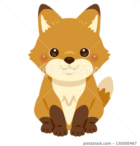 Illustration of a sitting fox Illustration of a sitting fox 130080467