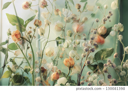Botanical collection showcasing realistic herbs and flowers in soft colors and magical art Botanical collection showcasing realistic herbs and flowers in soft colors and magical art 130081398