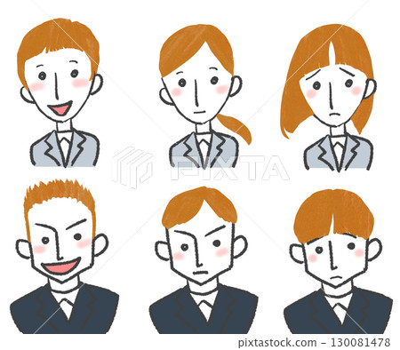 不同表情的證件照 130081478