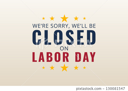 Closed on Labor Day Holiday Announcement Banner 130081547