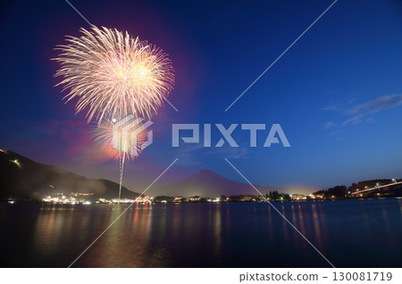 河口湖的夏夜煙火 130081719