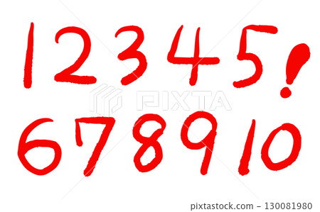 圓形手寫數字設定為紅色 130081980