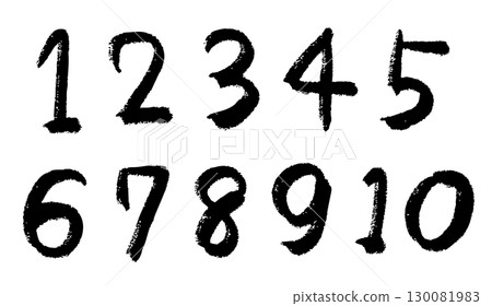 Bold handwritten number set 130081983