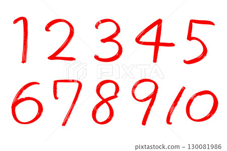 可愛手寫數字組（紅色） 130081986