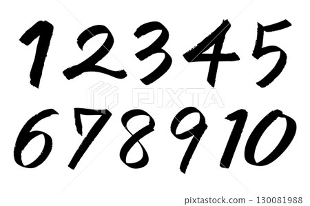 Bold handwritten number set Bold handwritten number set 130081988