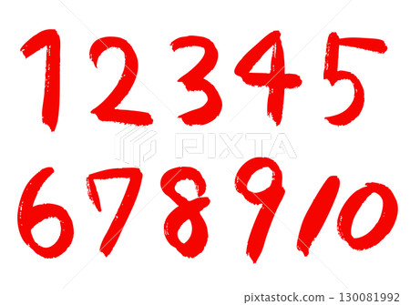 有影響力的手寫數字設定為紅色 130081992