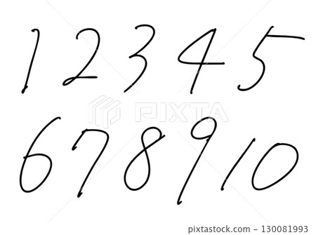 細而簡單的手寫數字 130081993