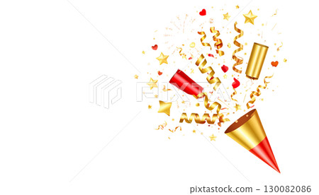 Illustration of colorful heart shaped balloons isolated on white background 130082086