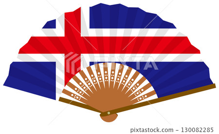 A folding fan with the Icelandic flag design A folding fan with the Icelandic flag design 130082285