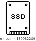 SSD線描插圖儲存裝置圖標 130082289