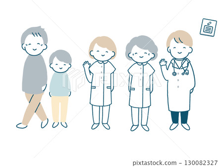 Patient, nurse and doctor illustration set 130082327