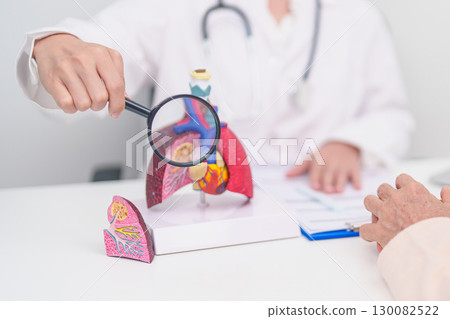 Doctor with Respiratory system. Elderly Patient consultation medical health for Lung Cancer, Asthma, Chronic Obstructive Pulmonary, Bronchitis, Emphysema, Cystic Fibrosis, Bronchiectasis, Pneumonia Doctor with Respiratory system. Elderly Patient consultation medical health for Lung Cancer, Asthma, Chronic Obstructive Pulmonary, Bronchitis, Emphysema, Cystic Fibrosis, Bronchiectasis, Pneumonia 130082522