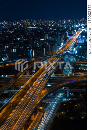 Osaka night view Higashiosaka Junction Osaka night view Higashiosaka Junction 130082573