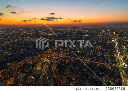 大阪夜景:阿倍野Harukas,從Harukas 300眺望 大阪夜景:阿倍野Harukas,從Harukas 300眺望 130082586