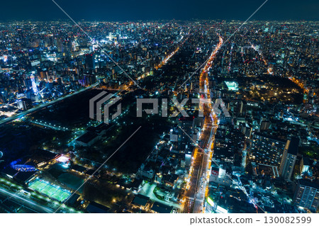 大阪夜景：阿倍野Harukas，從Harukas 300眺望 130082599