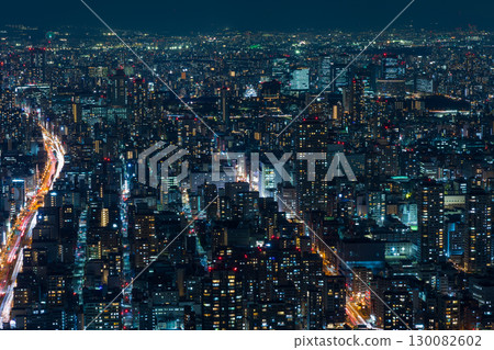 大阪夜景:阿倍野Harukas,從Harukas 300眺望 大阪夜景:阿倍野Harukas,從Harukas 300眺望 130082602