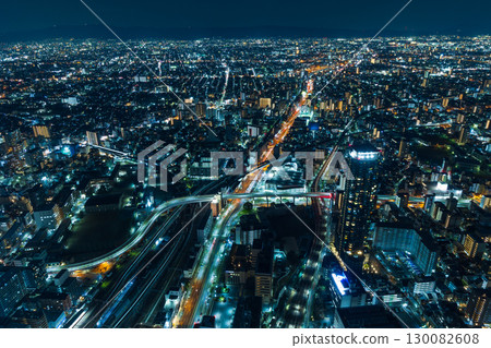 大阪夜景：阿倍野Harukas，從Harukas 300眺望 130082608