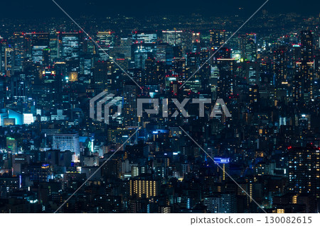 Osaka night view: Abeno Harukas, looking towards Umeda from Harukas 300 130082615