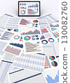 Tablet PC displaying data and business documents 130082760