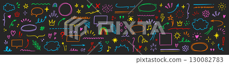 Cute line element icon set. Hand drawn heart, star, cloud brush stroke colorful cartoon style. Funny doodle sketch arrow, heart, flower marker decoration for kid art design. Vector Cute line element icon set. Hand drawn heart, star, cloud brush stroke colorful cartoon style. Funny doodle sketch arrow, heart, flower marker decoration for kid art design. Vector 130082783