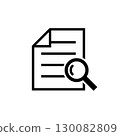 Document and magnifying glass icon 130082809