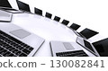 Laptops arranged in a circle, business meeting 130082841