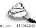 Cloud icon and magnifying glass 130082843