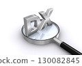 DX text and magnifying glass 130082845