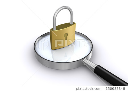 掛鎖和放大鏡 130082846