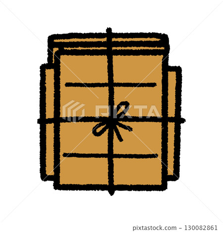 Cardboard, string, bundle, garbage, hand-drawn, simple, illustration, material 130082861