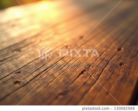 Warm Rustic Close up Old Wooden Surface Texture and Background 130082988