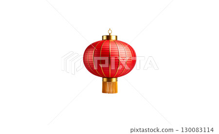 Chinese New Year lanterns and red decorations on white background 130083114