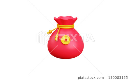 Red money bag on white background Red money bag on white background 130083155